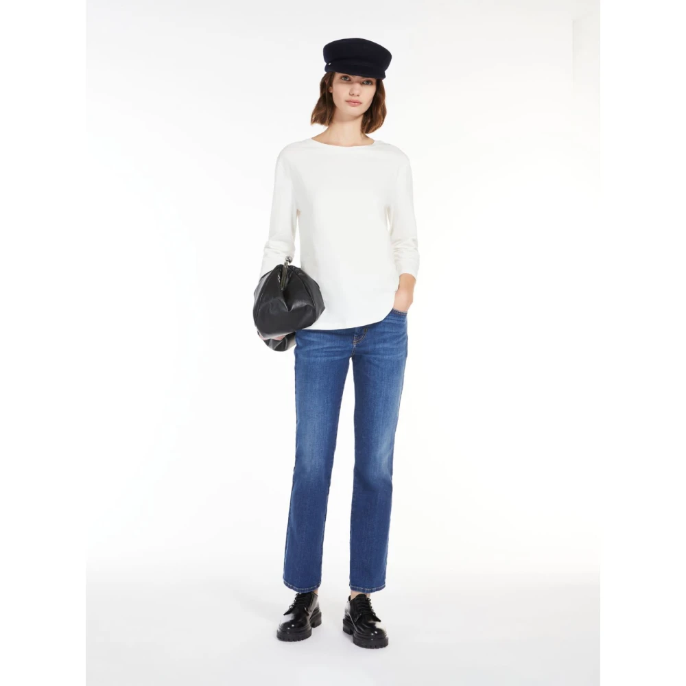 Max Mara Weekend Blauwe Slim Fit Cropped Jeans Blue Dames