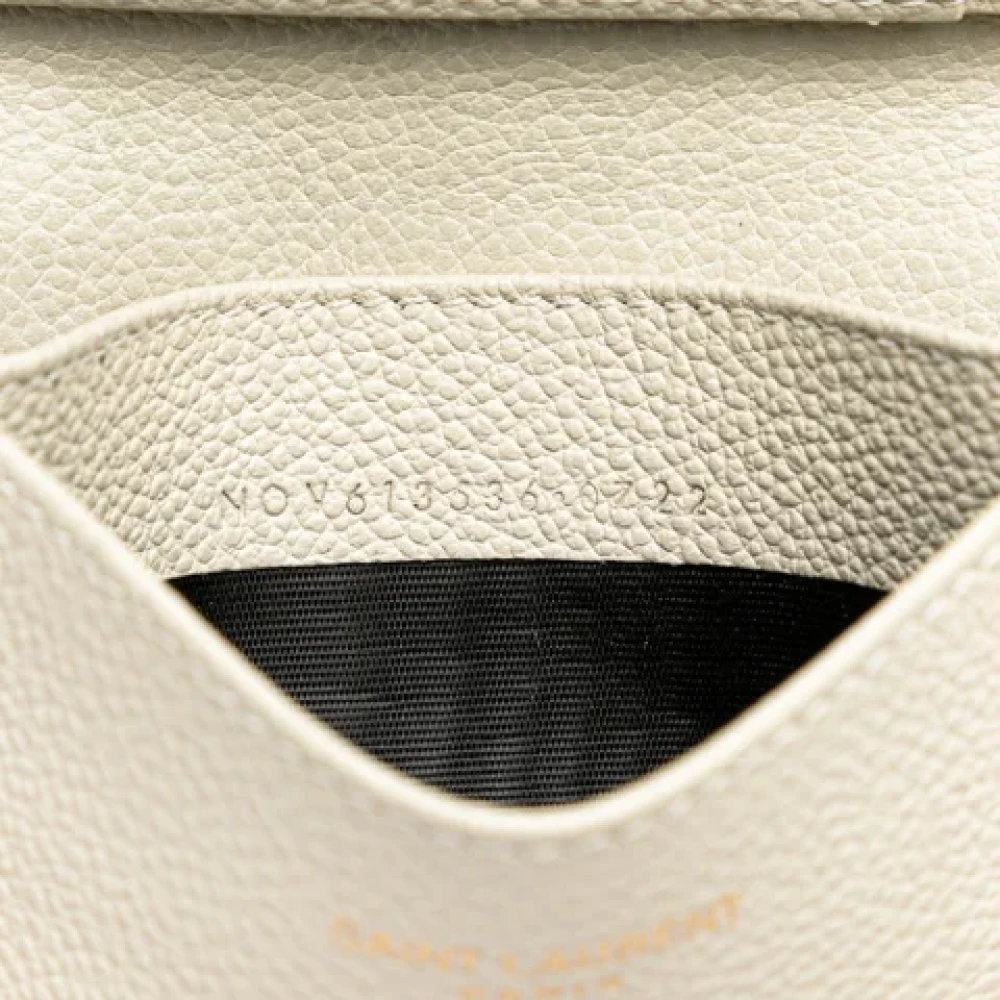 Saint Laurent Vintage Pre-owned Leather wallets Beige Dames