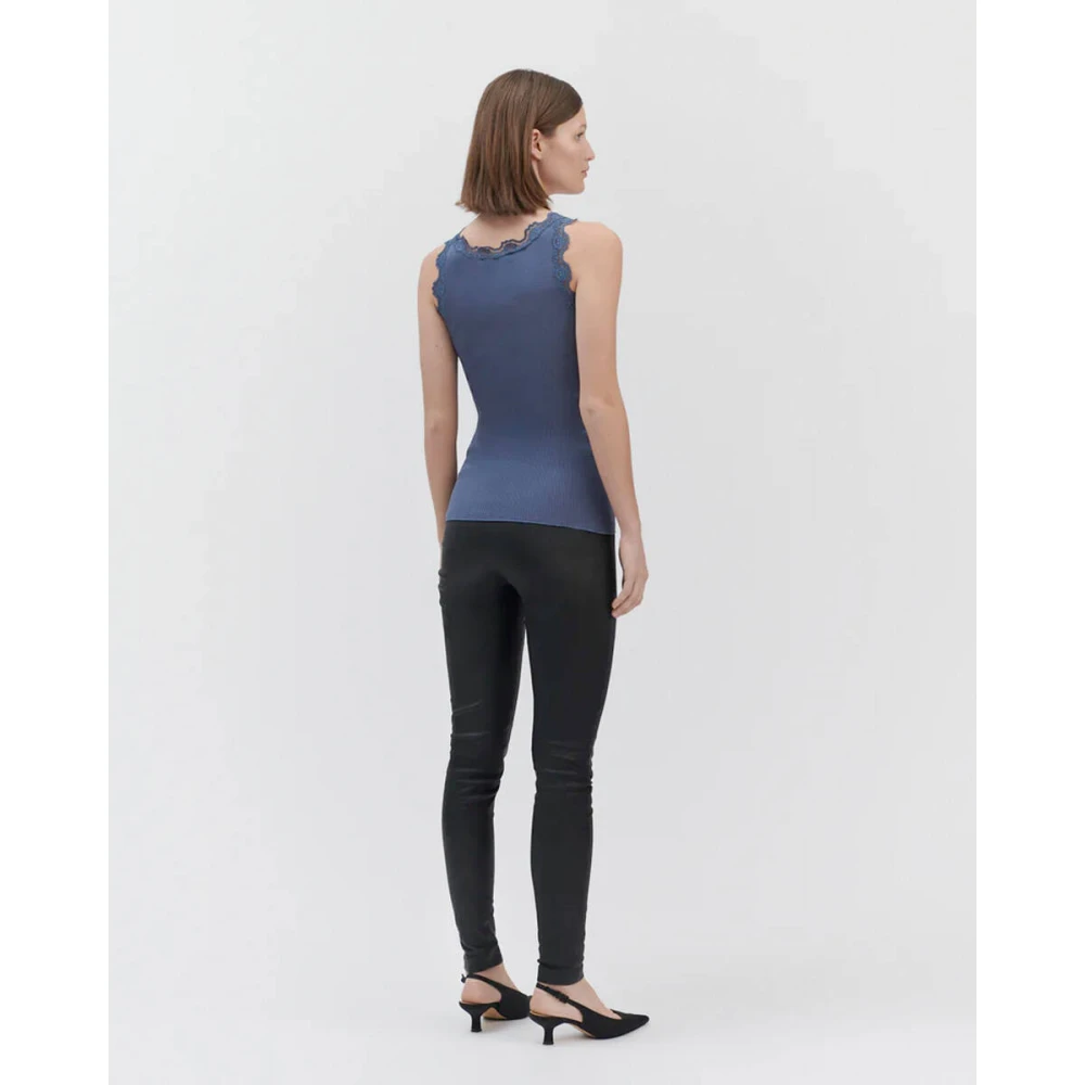 Rosemunde Zijden Kant Mouwloze Top Blue Dames