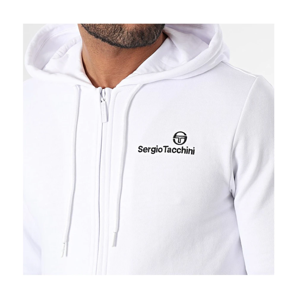 Sergio Tacchini Stoere Hoodie met Rits Wit White Heren