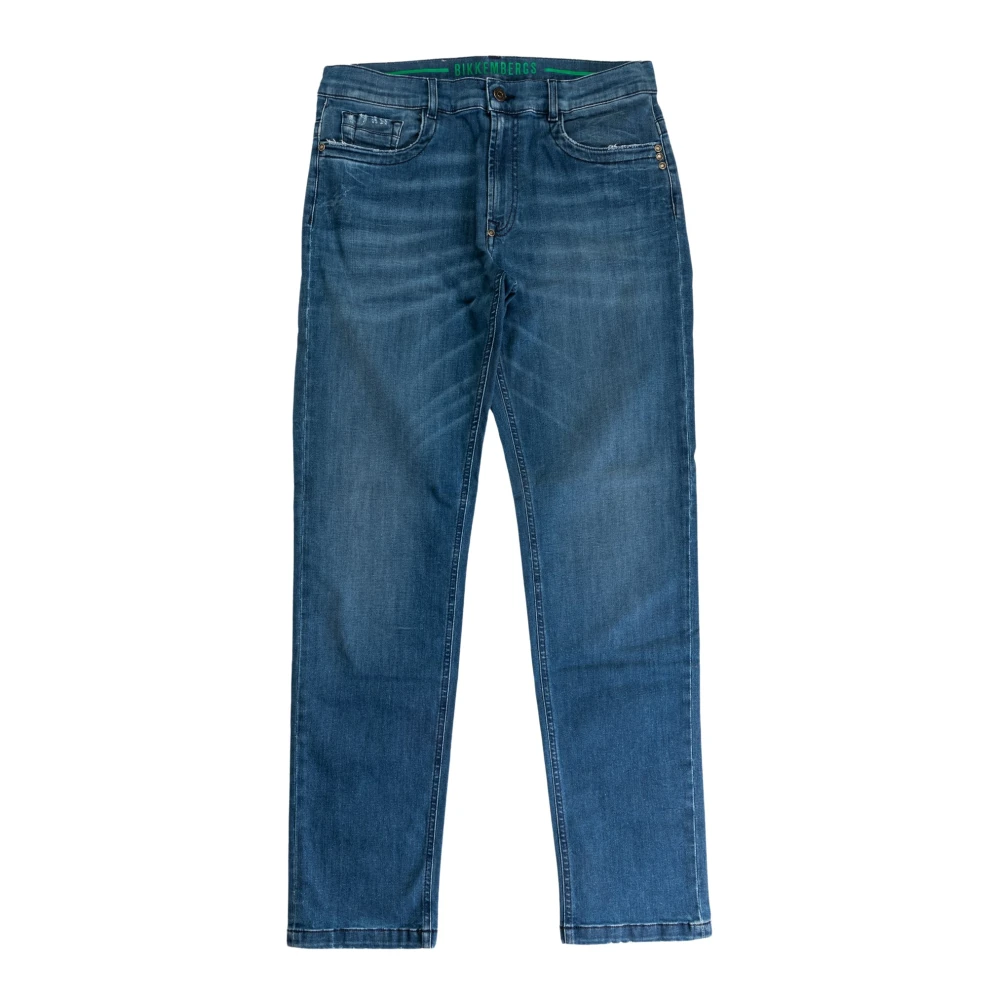 Bikkembergs Heren Denim Jeans Regular Fit Blue Heren