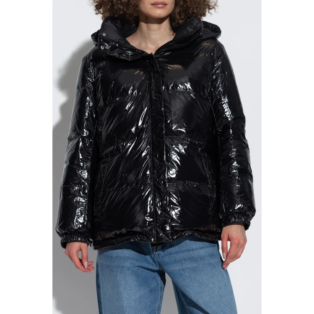 Yves Salomon Omkeerbare jas met afneembare capuchon Black Dames