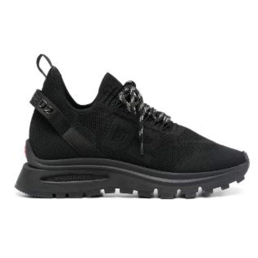 Dsquared2 Monochrome Esdoorn Ontwerp Sneakers Heren Schoenen Zwart