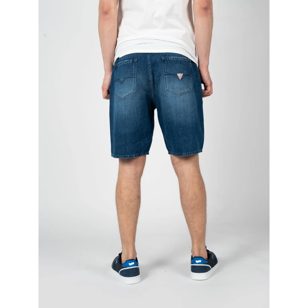 Guess Elegante Linnen Shorts Blue Heren
