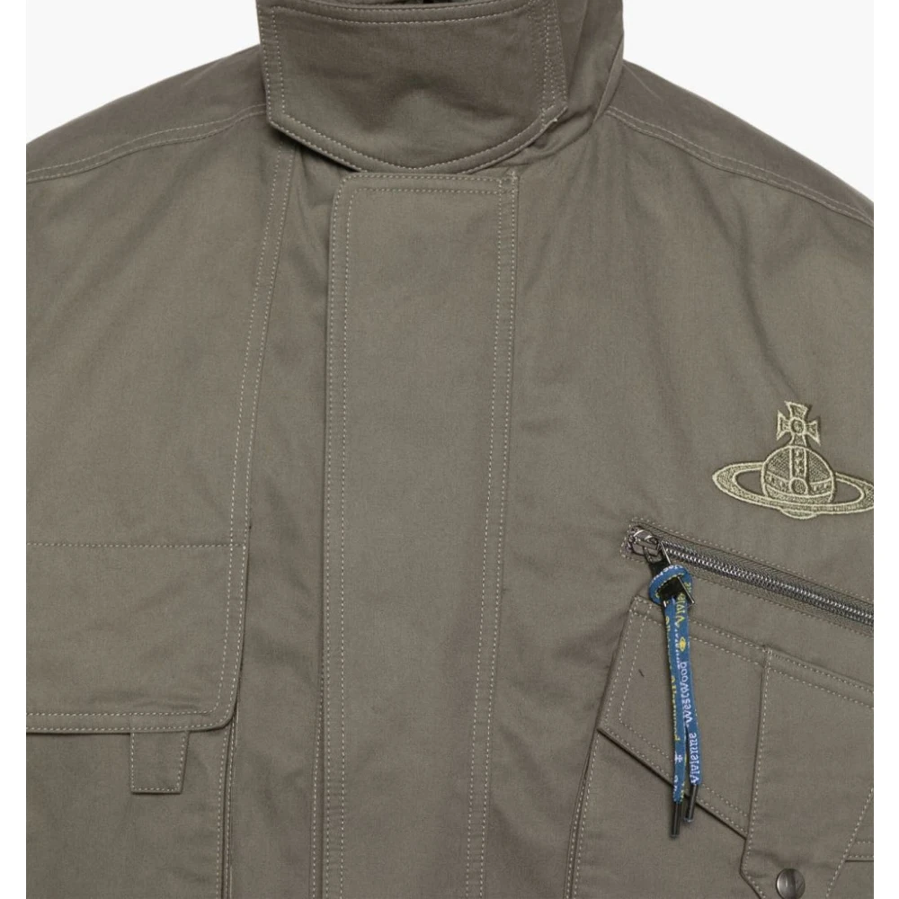 Vivienne Westwood Groene Bomberjack met Orb Logo Green Heren