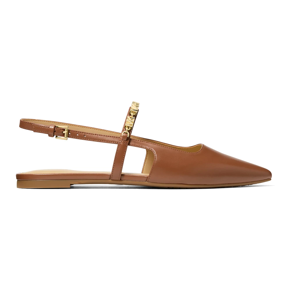 Michael Kors Brown Ballerina Shoes, Female, 4 1/2 Uk, Dina Flex Slingback Flat