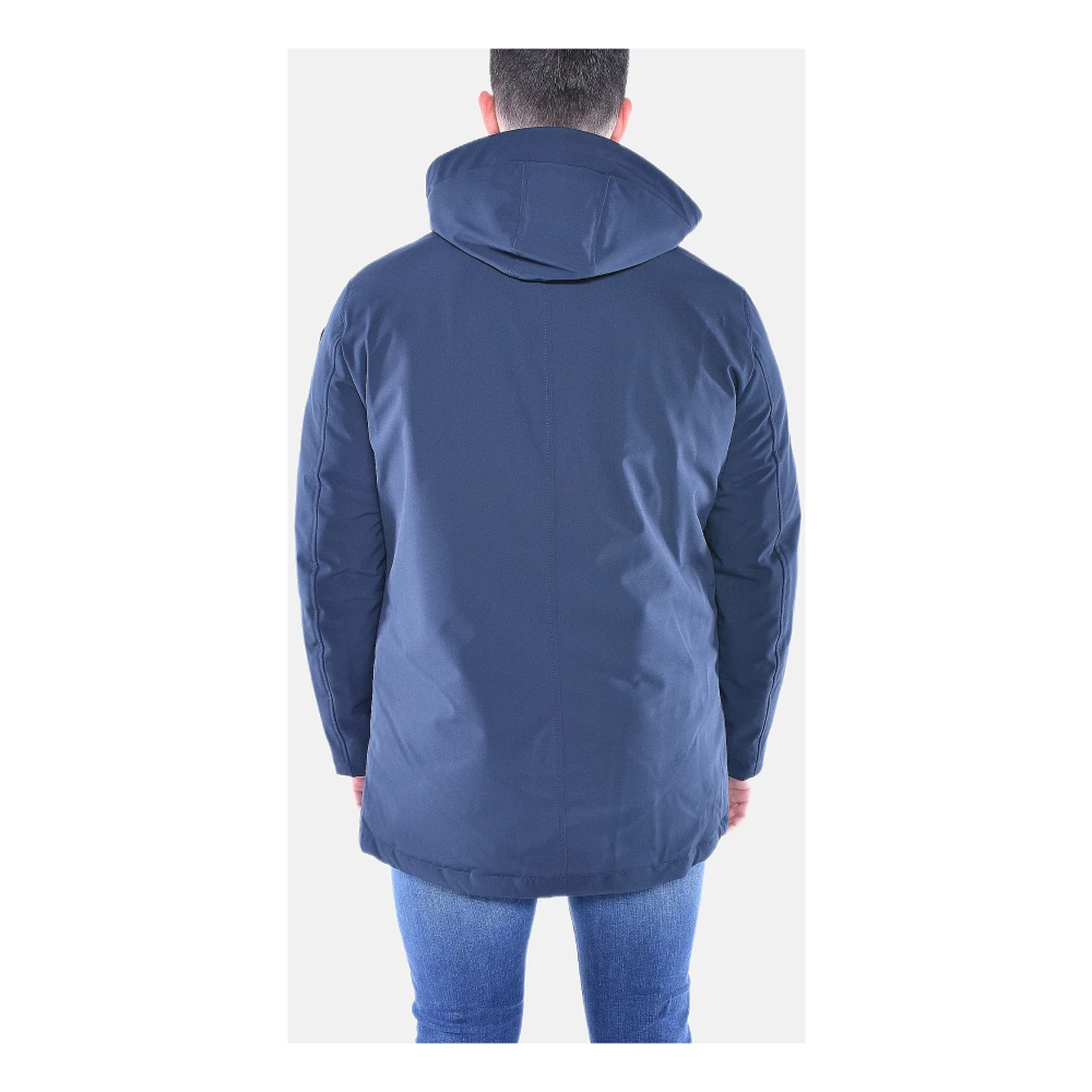 Blauer Waterdichte Medium Trench met Logo Blue Heren