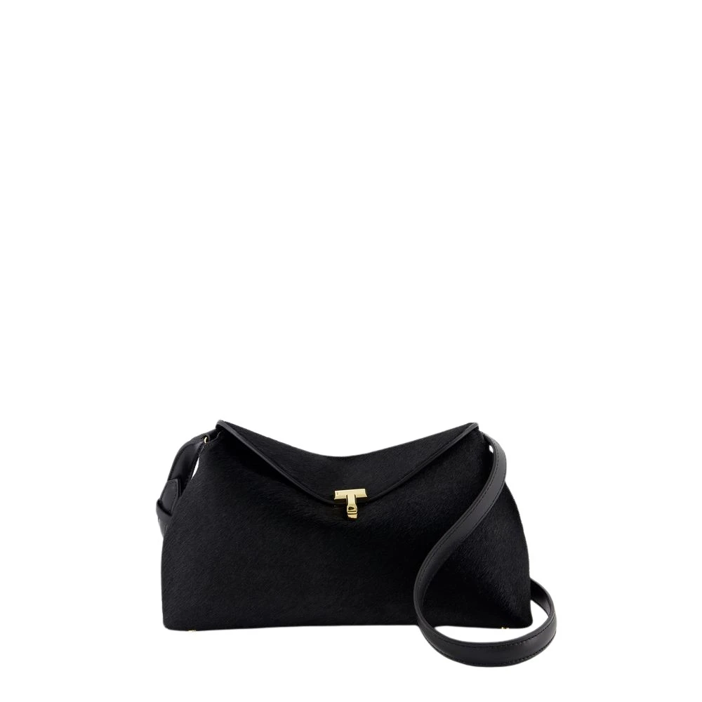 TotêMe Pony Haar Clutch Zwart Leer Black Dames