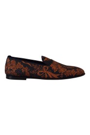 Blue Rust Floral Slippers Loafers Shoes