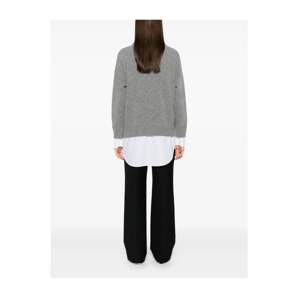 Roberto Collina Mock Neck Shirts ML A5018 Gray Dames