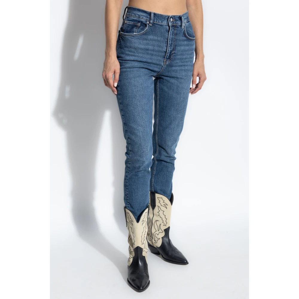 Anine Bing Logo Jeans Blue Dames