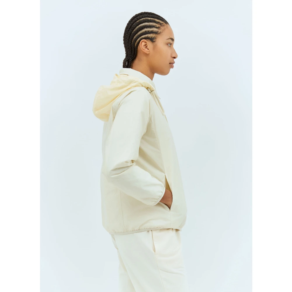 Moncler Afneembare capuchon gewatteerde overhemdjacket Beige Dames