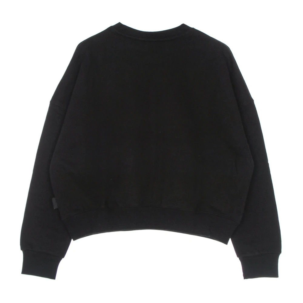 Propaganda Zwarte Cropped Crewneck Sweatshirt met Logo Black Dames