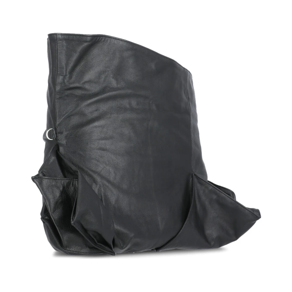 Yohji Yamamoto Zwarte Leren Schoudertas voor Vrouwen Black Dames