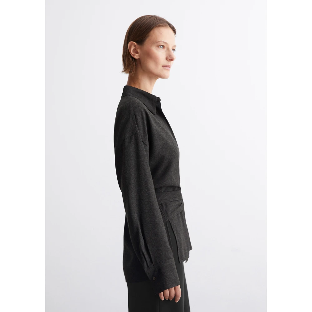 Marc O'Polo Relaxte wikkelblouse Gray Dames