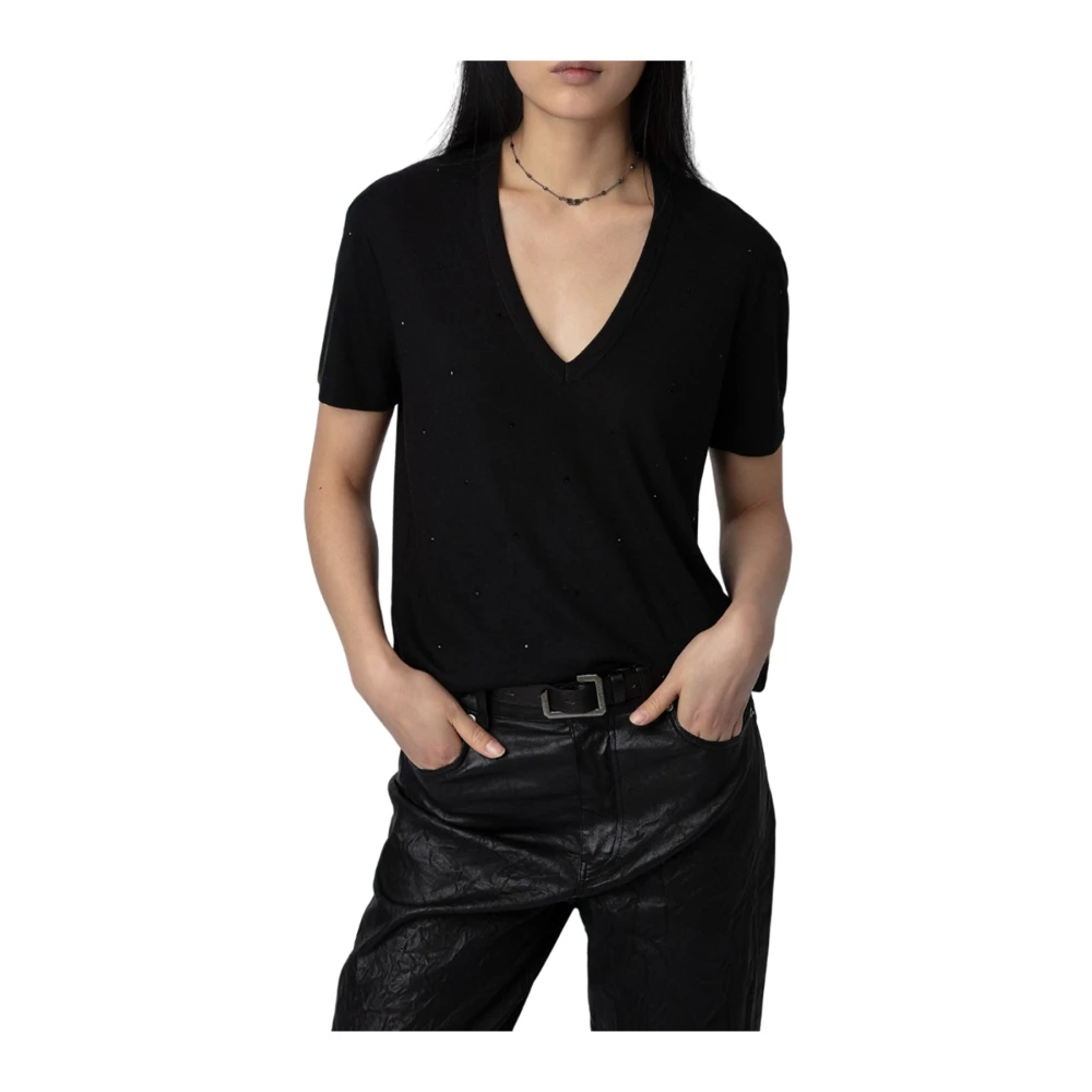 Zadig & Voltaire Zwarte T-shirts en Polos Black Dames