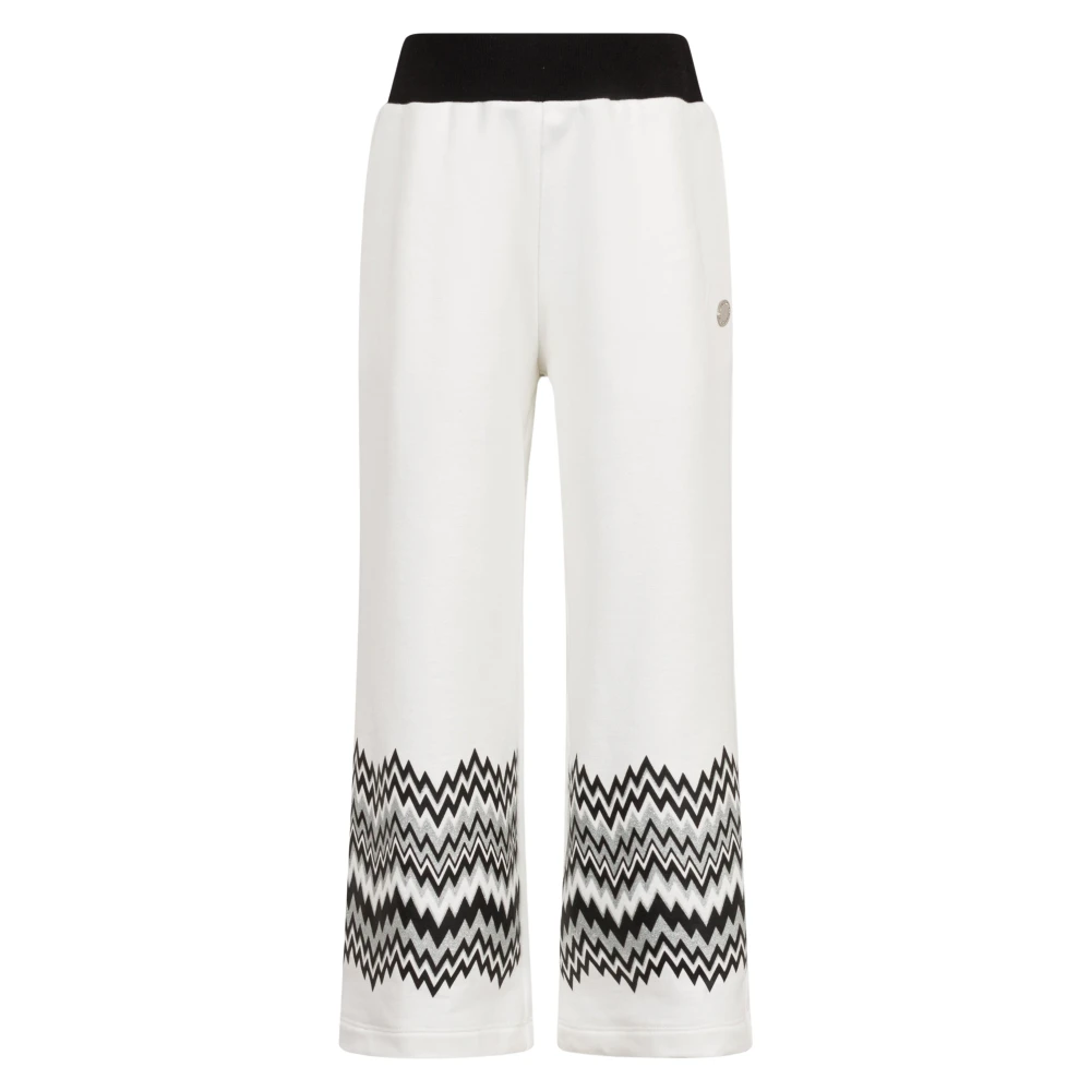 Missoni Girls Beige Trousers, 4 Y, Zigzag Joggers