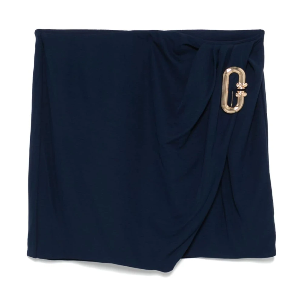 Casablanca Blauwe Omslagrok met Elastische Tailleband Blue Dames