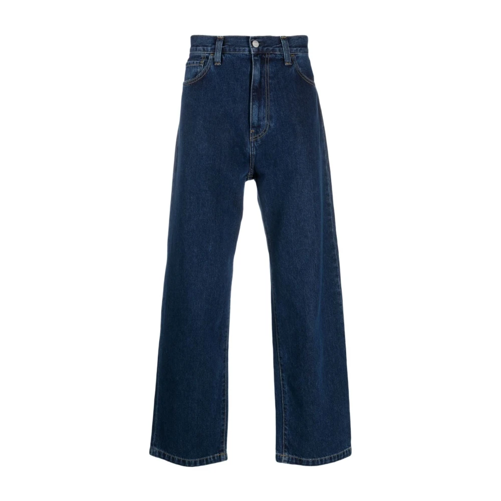 Carhartt Wip Men's Blue Loose Fit Jeans, W31, Navy Cotton Wide Leg Trousers