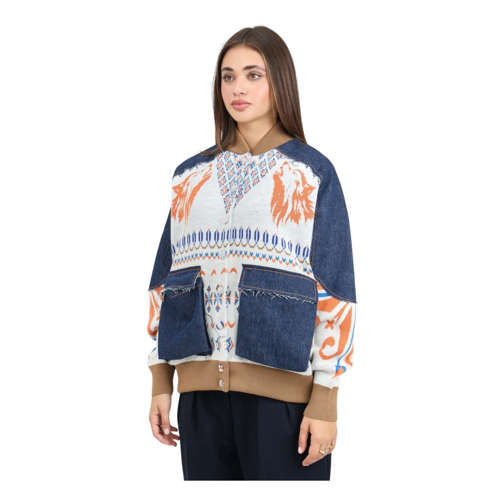 Akep Multicolor Jacquard Bomberjack Multicolor Dames