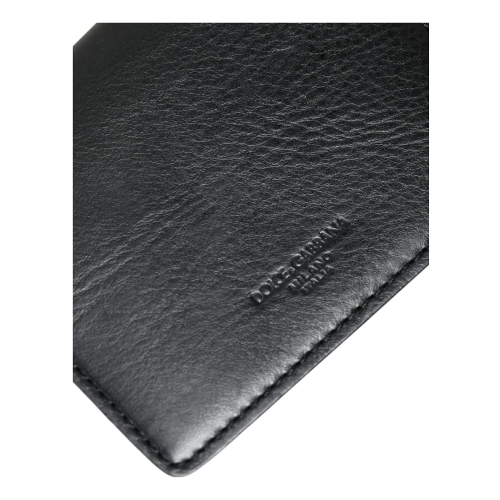 Dolce & Gabbana Zwarte leren Bifold kaarthouder portemonnee Black Dames