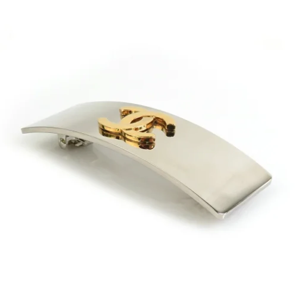 Chanel Vintage Pre-owned Metal hair-accessories Yellow Dames