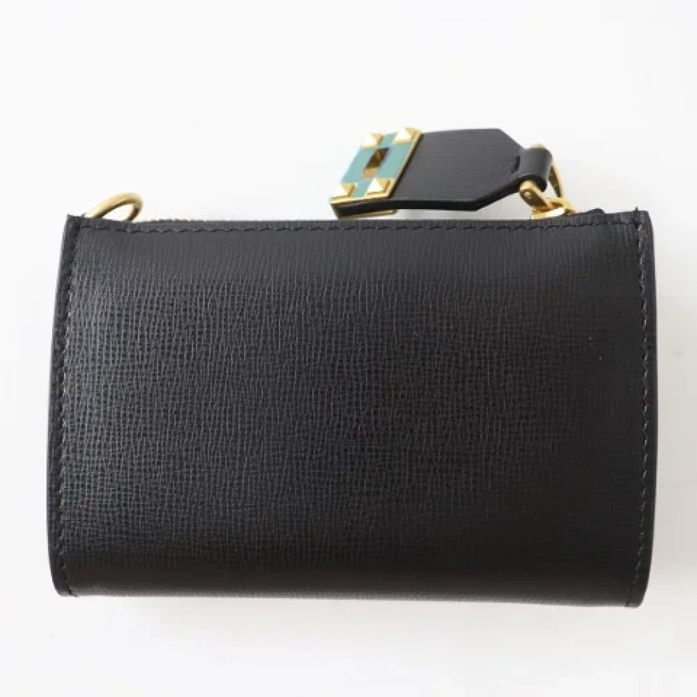 Valentino Vintage Pre-owned Leather wallets Black Dames