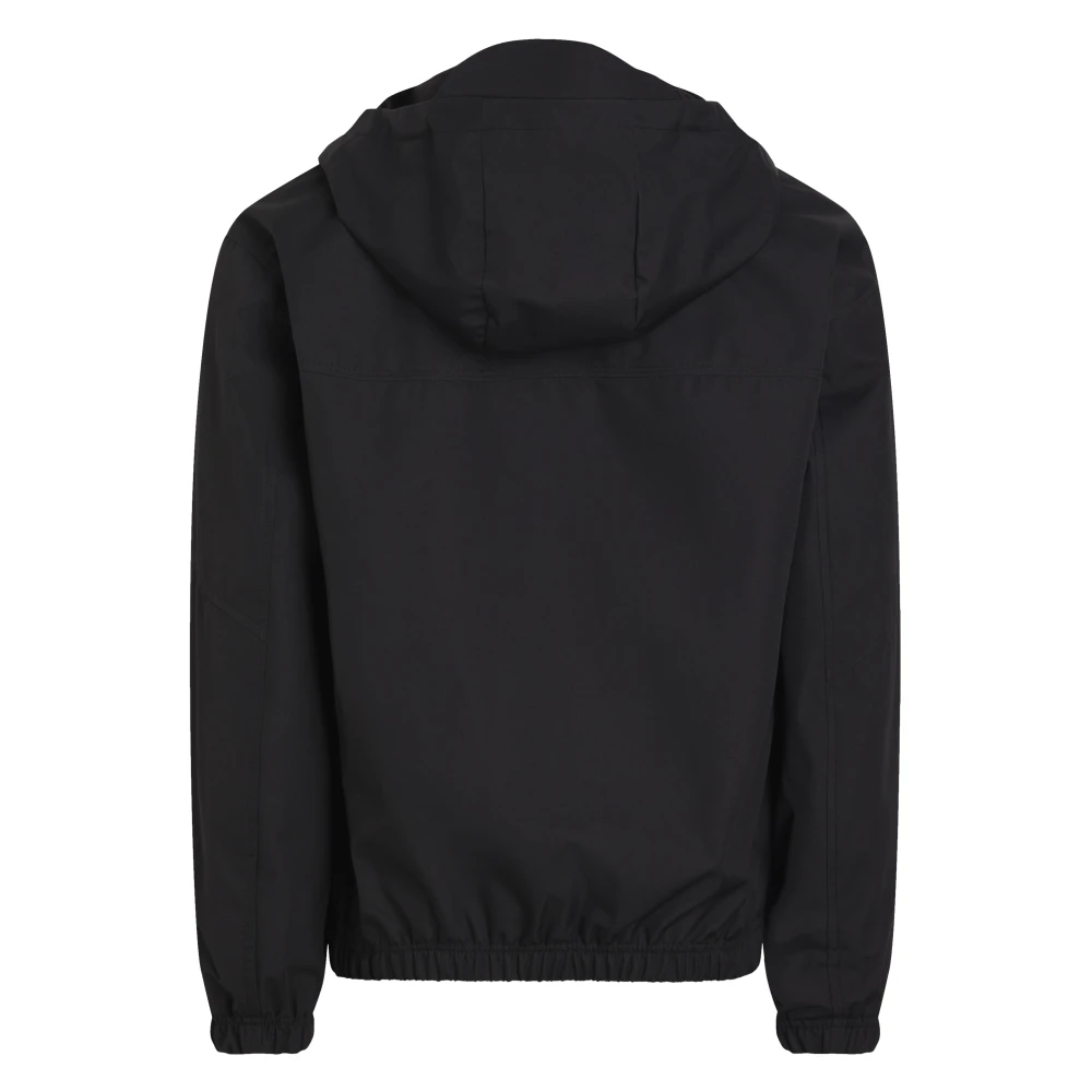 Calvin Klein Zwarte Waterdichte Trekkoord Hooded Jas Black Heren