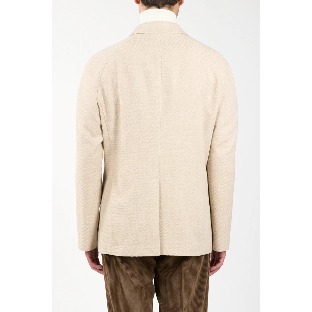 Tagliatore Dubbelbreasted jas in diagonale stof Beige Heren