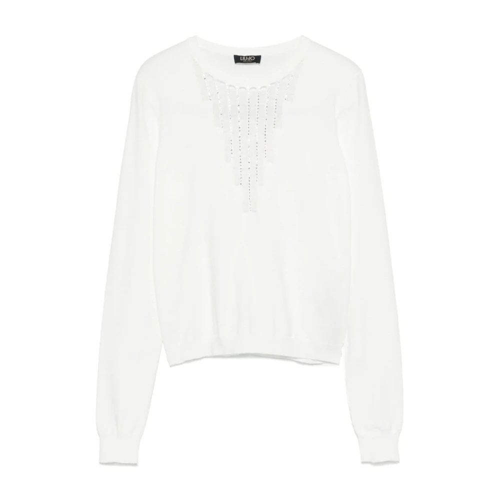 Liu Jo Witte Sweater met Strass White Dames