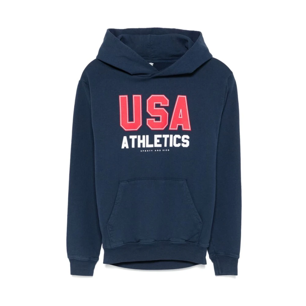 Sporty & Rich Navy Blue Hoodie met Logo Blue Dames