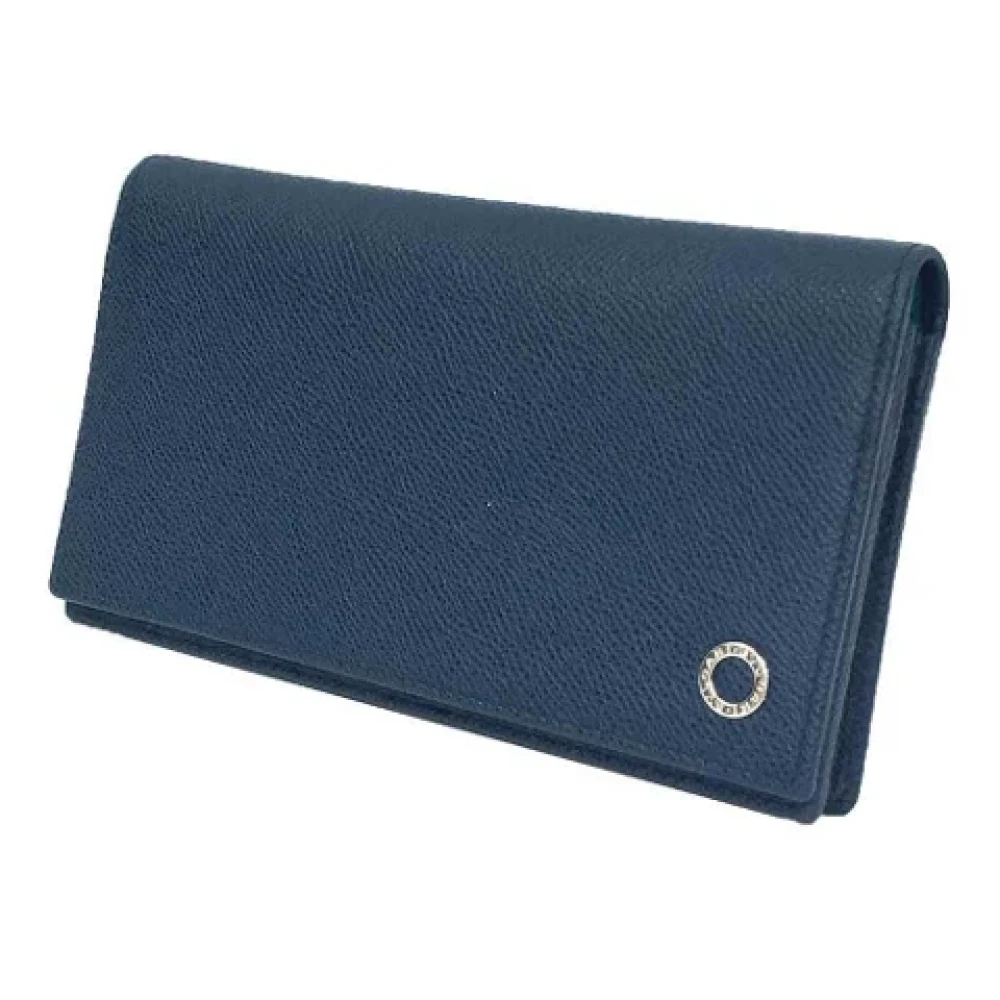 Bvlgari Vintage Pre-owned Leather wallets Blue Dames