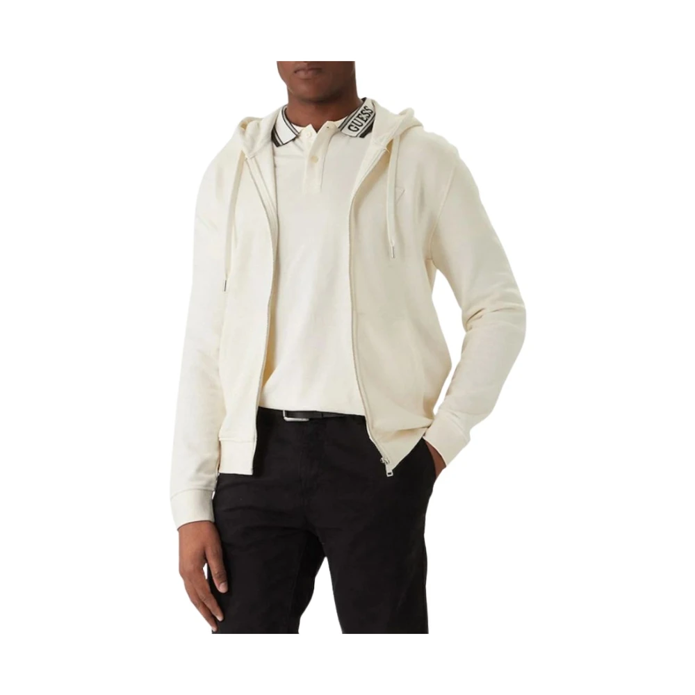 Guess Hombre Blanco - Sudadera Con Cremallera Completa - Sweatshirts & Hoodies - M