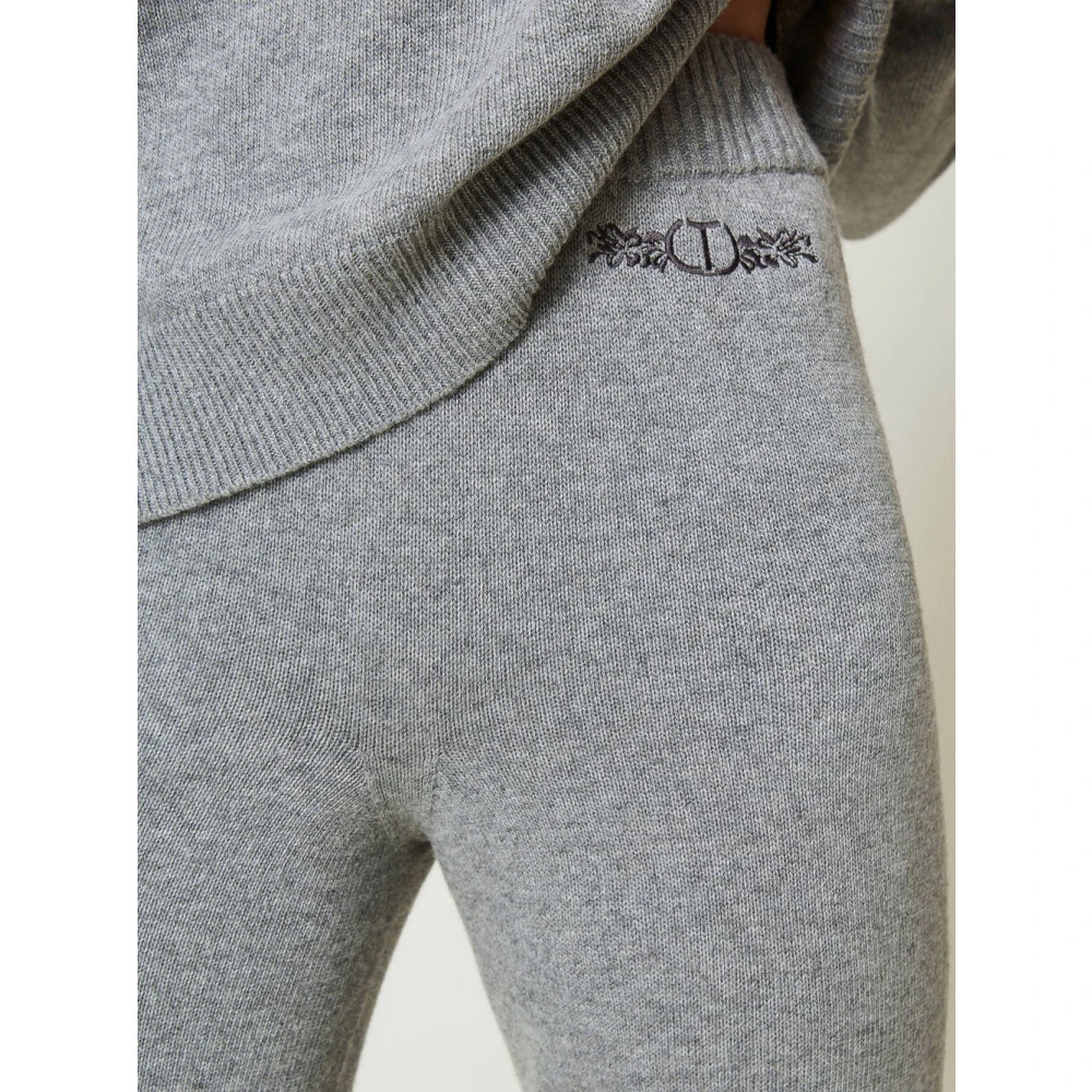 Twinset Grijze wollen blend joggerbroek Gray Dames