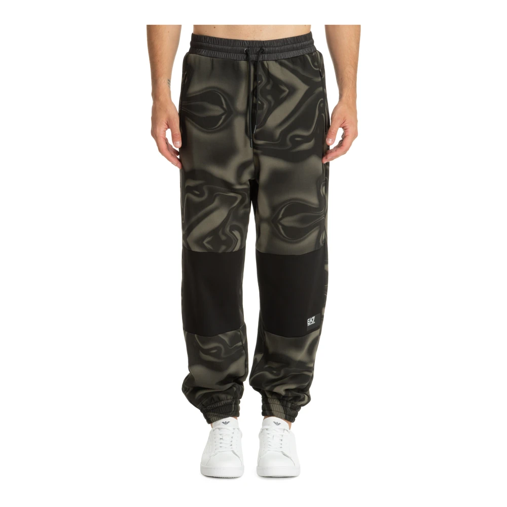 Emporio Armani EA7 Abstract Multicolor Joggers met Koord Green Heren