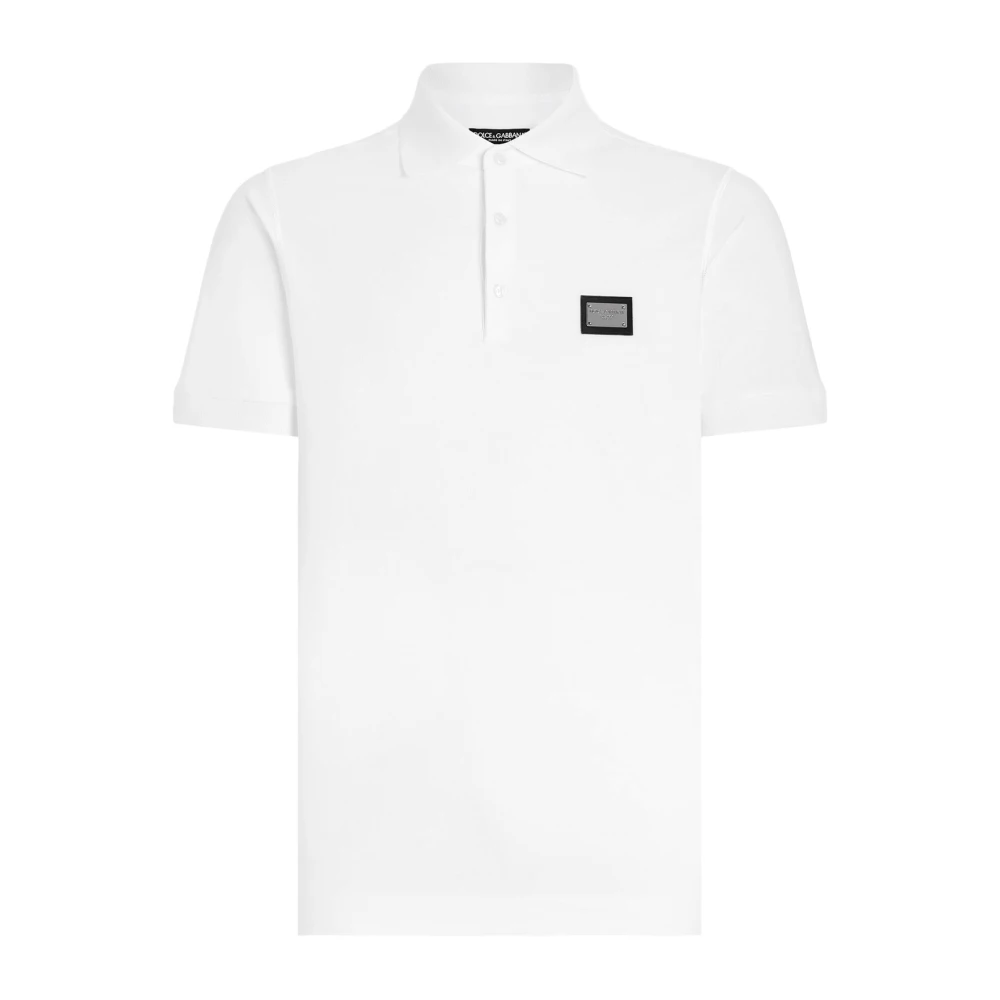 Dolce & Gabbana Men's White Polo Shirts, 2XL, Polo Shirt