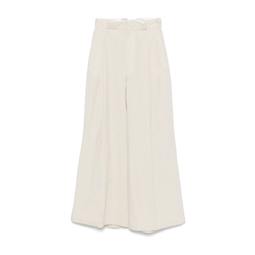 Maison Margiela Women's Gray Pleated Trousers - Wide Trousers - Xs - Trousers