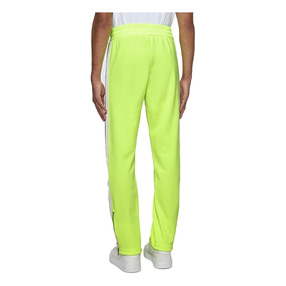 Palm Angels Fluo Gele Track Pants met Strepen Green Heren
