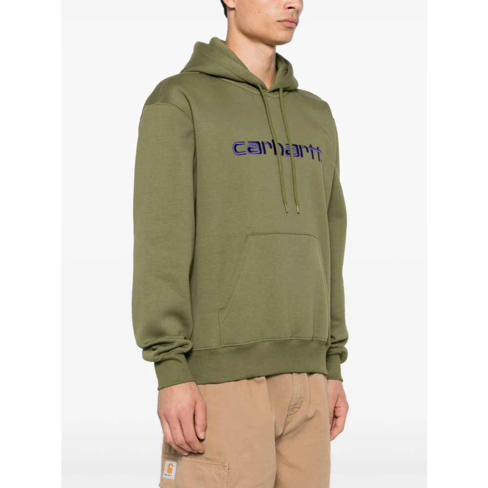 Carhartt WIP Groene Trui met Capuchon en Logo Green Heren