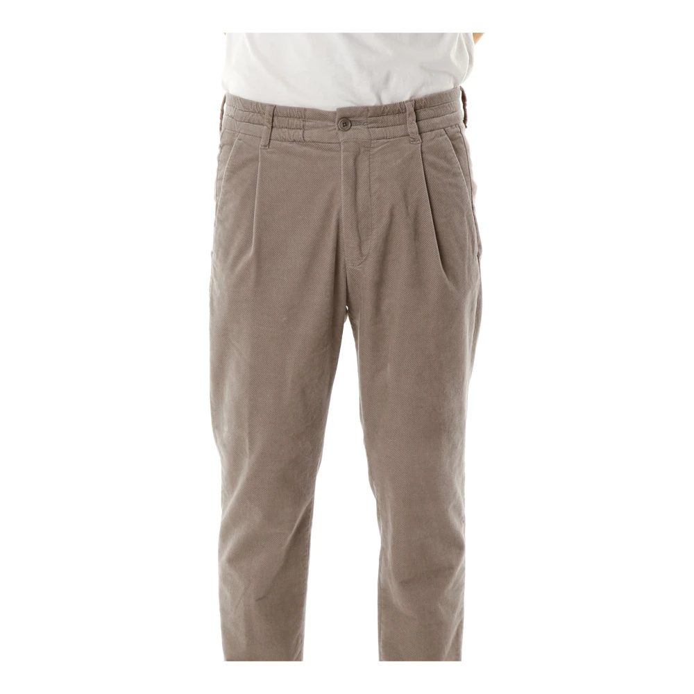 drykorn Tapered Fit Broek met Plooien Beige Heren