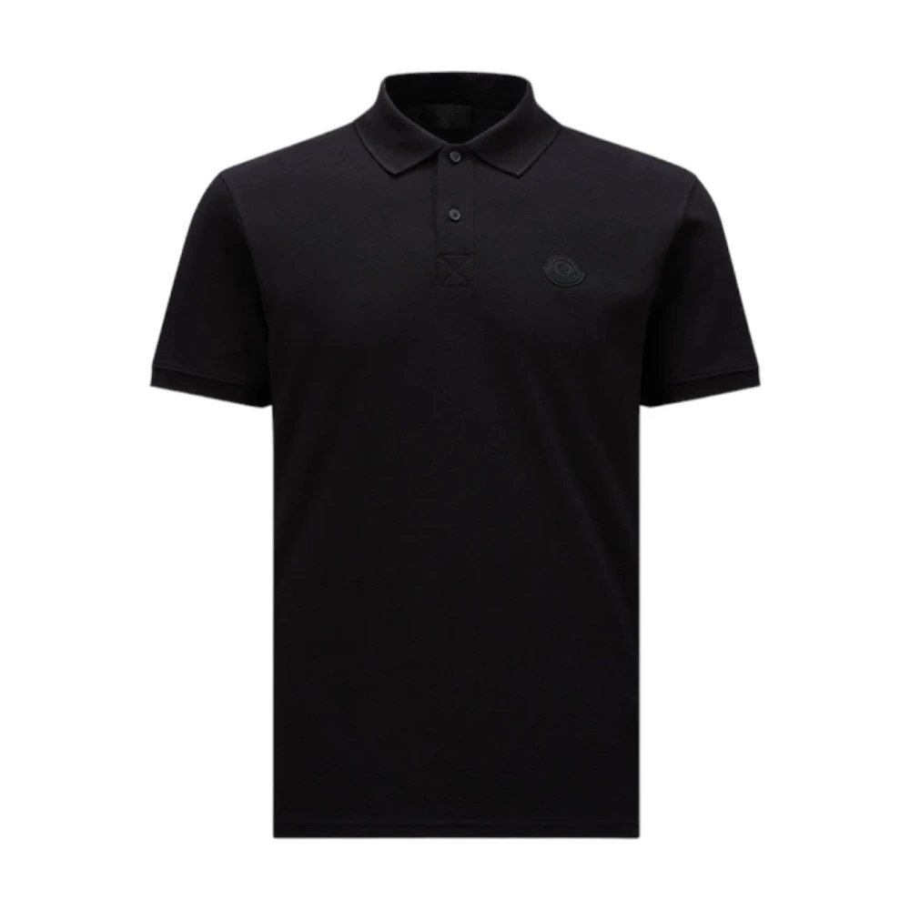 Moncler Logo Polo Shirt in Zwart Black Heren