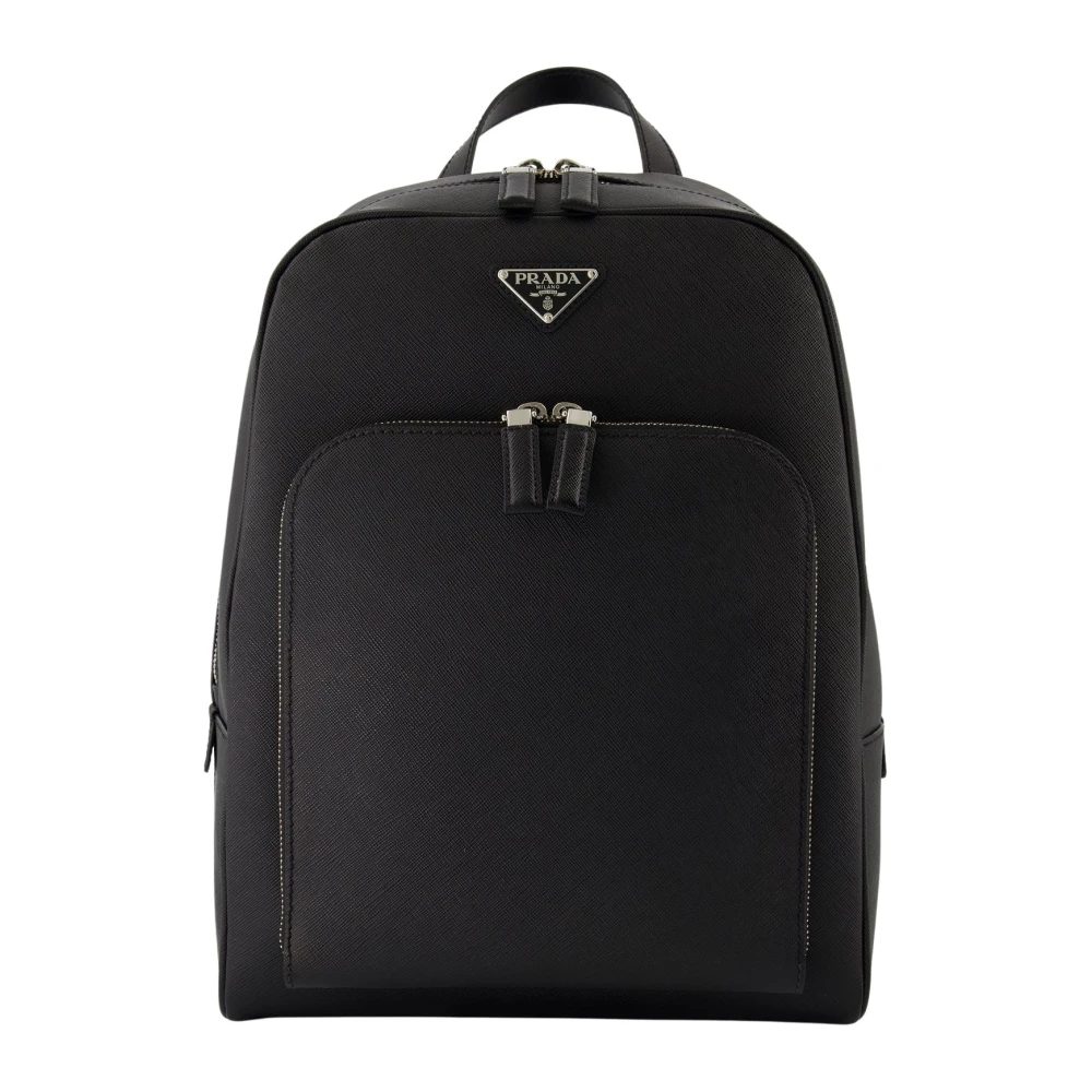 Prada Men's Black Backpacks, One Size, Saffiano Backpack