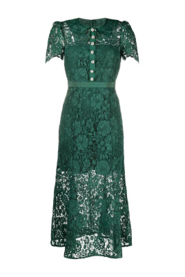 elegant-green-cord-lace-midi-dress