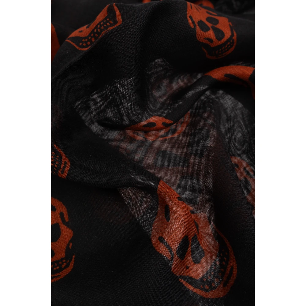 alexander mcqueen Sjaal met zijden afwerking Black Heren