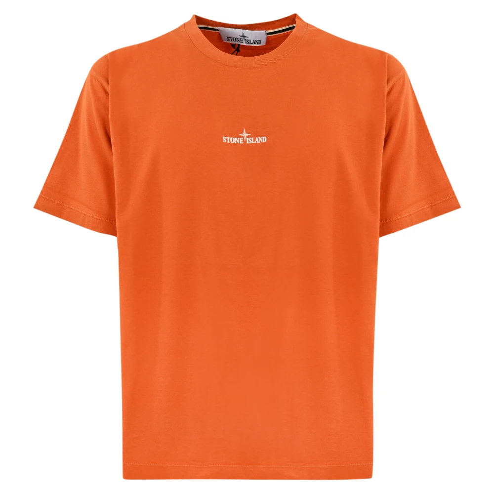 Oransje Print T-skjorte for Menn
