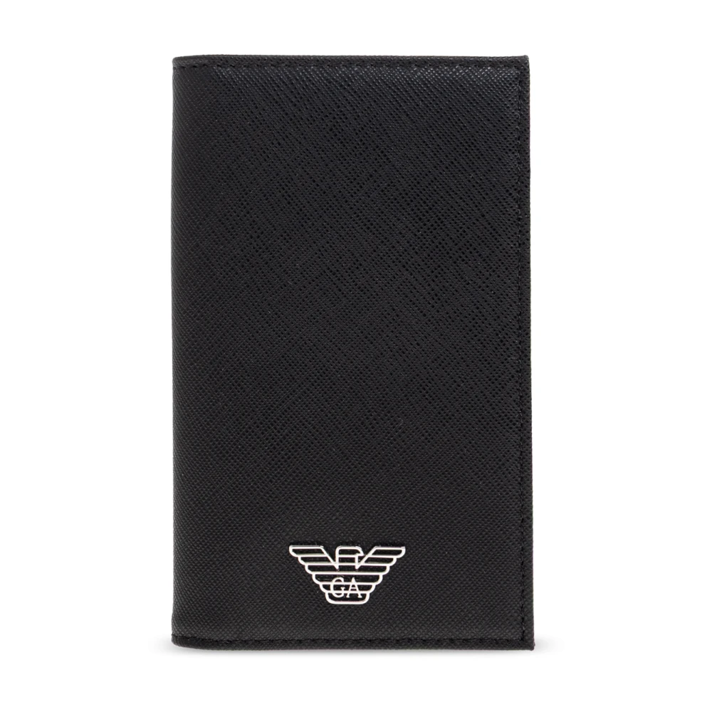 Emporio Armani Men's Black Card Holder With Appliqué