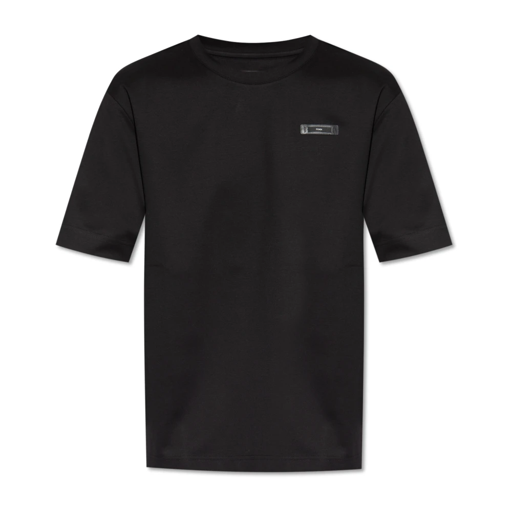 Fendi T-shirt met logo Black Heren