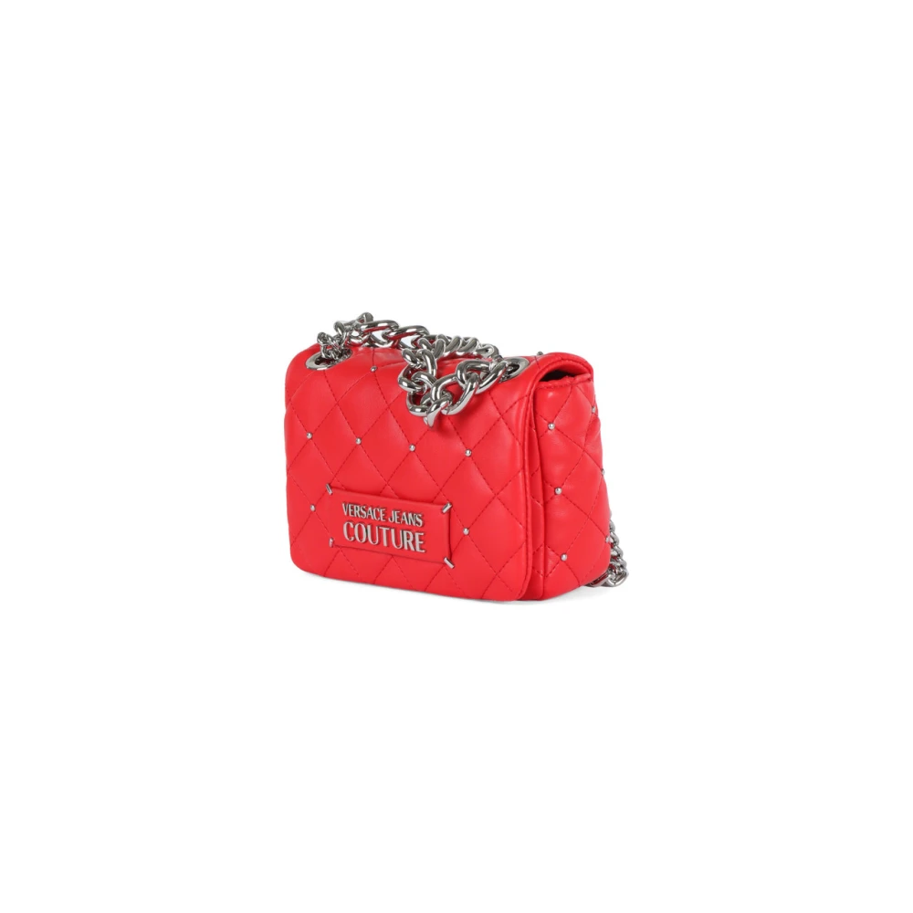 Versace Jeans Couture Kleine gewatteerde schoudertas met mini studs Red Dames
