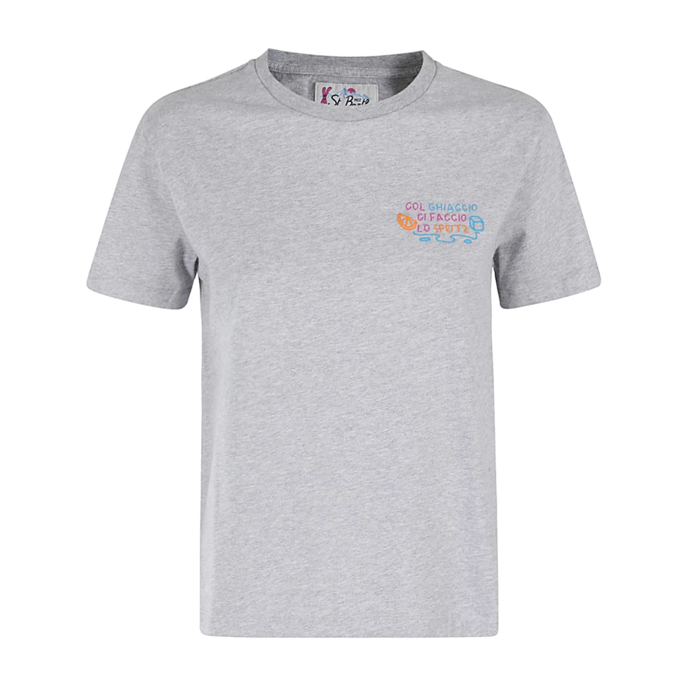 MC2 Saint Barth Katoenen Crewneck T-shirt Gray Dames