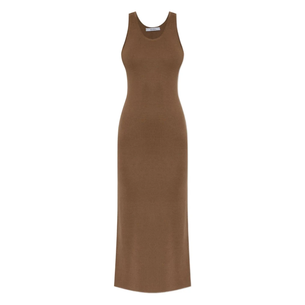 Max Mara Brown Midi Dresses, Female, L, Elegant Dress Aw25